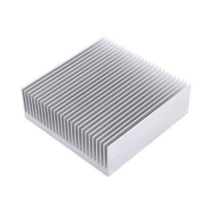Aluminum Heat Sink 80mm 80x80x27mm / 3.15x3.15x1inch Heatsink Large Radiator Circuit Board Cooling Cooler 26 Fins for LED Power High Fans - Sliver