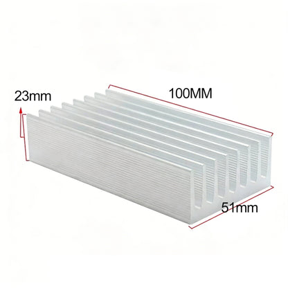 100x51x23mm Aluminum Heatsink, Aluminum Alloy Cooler for Motherboard IC Chip MOSFET Transistor, Customizable