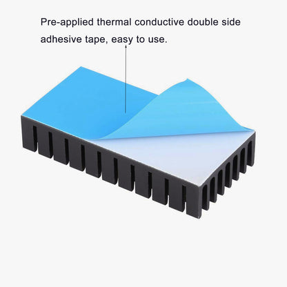 Awxlumv 25mm Heatsink 50x25x10mm/ 2 x 1x 0.4 inch with Thermal Conductive Tape, Black