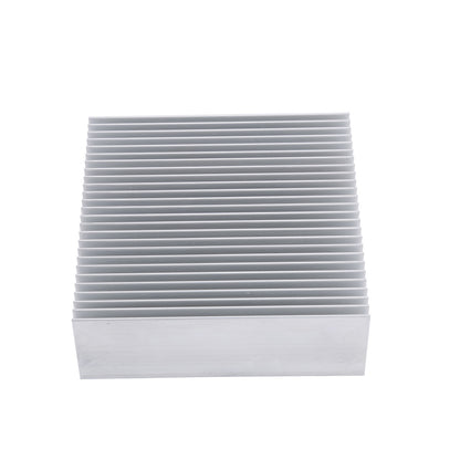 Aluminum Heat Sink 80mm 80x80x27mm / 3.15x3.15x1inch Heatsink Large Radiator Circuit Board Cooling Cooler 26 Fins for LED Power High Fans - Sliver