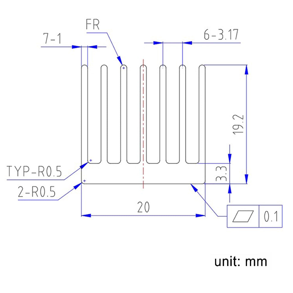 Heatsink Kit 20x20x10mm/ 0.79x0.79x0.39inch with Thermal Conductive Adhesive Tape, Cooler Heat Sink for Cooling GPU IC Chips VRAM VGA RAM