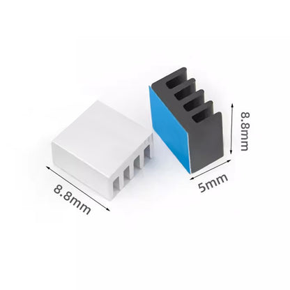 Small Heat Sinks 8.8x8.8x5mm / 0.35x0.35x0.2 inch Aluminum Heatsink with Thermal Conductive Double Sided Tape for Cooling GPU IC Chips VRAM VGA RAM