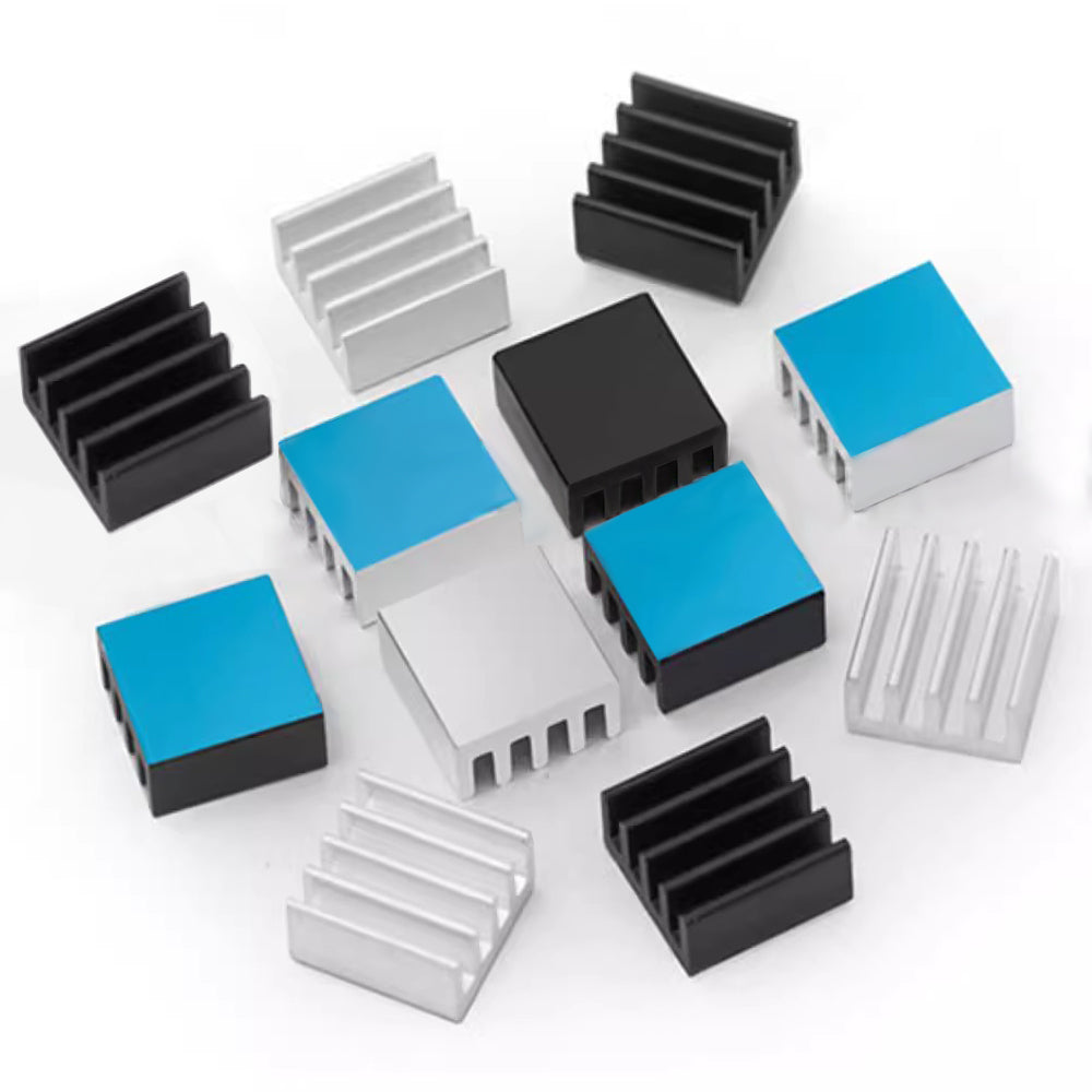 Small Heat Sinks 8.8x8.8x5mm / 0.35x0.35x0.2 inch Aluminum Heatsink with Thermal Conductive Double Sided Tape for Cooling GPU IC Chips VRAM VGA RAM