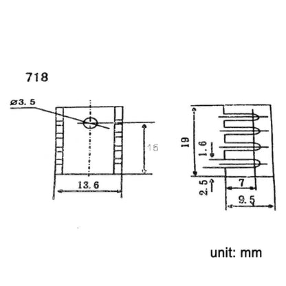 To-220 Heat Sink 19*15*10mm Heat Sink Heat Sink 781/7805 Heat Sink Block