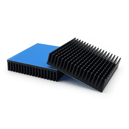 Aluminum Heat Sink with Thermal Conductive Adhesive Tape - 70mm×70mm×15mm Square High Power Heatsink Passive Cooling Dissipation for Computer PC Power Supplies Hard Disks Peltier Module Electronics
