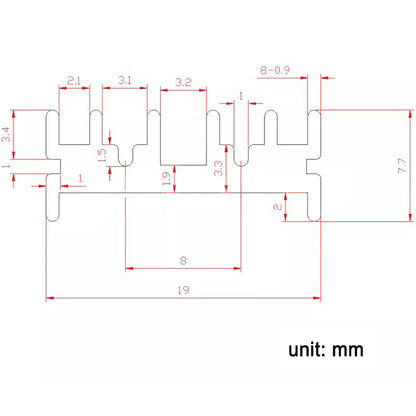 T0-220 Heat Sink 25×19×8mm Triode Heat Sink IC Heat Conductor