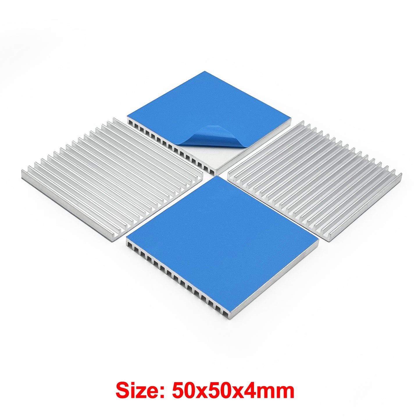 Aluminium Heatsink 50mmx50mmx4mm Pre-Thermal Conductive Adhesive Tape, Thin Heat Sinks for Cooling Chipset Peltier Module