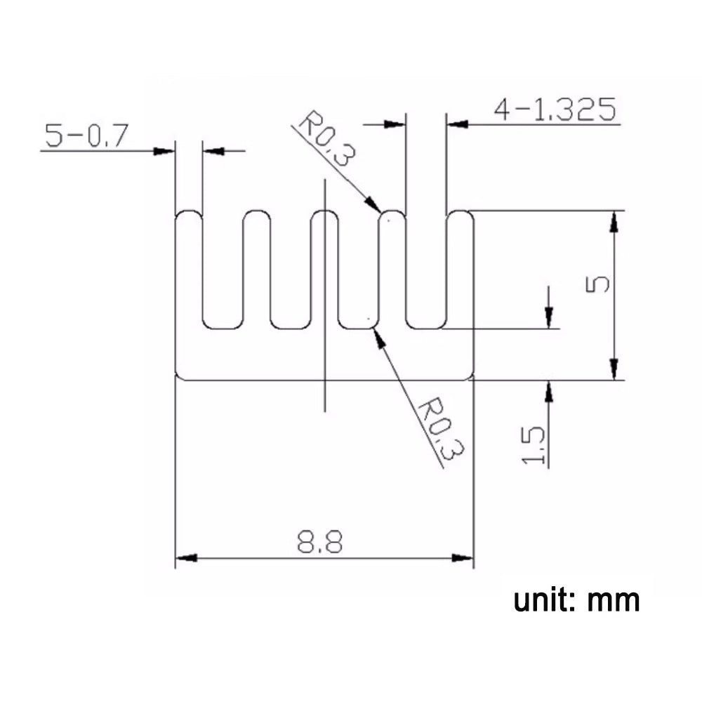 Small Heat Sinks 8.8x8.8x5mm / 0.35x0.35x0.2 inch Aluminum Heatsink with Thermal Conductive Double Sided Tape for Cooling GPU IC Chips VRAM VGA RAM