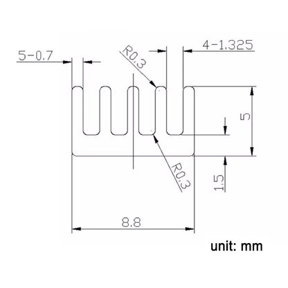 Small Heat Sinks 8.8x8.8x5mm / 0.35x0.35x0.2 inch Aluminum Heatsink with Thermal Conductive Double Sided Tape for Cooling GPU IC Chips VRAM VGA RAM