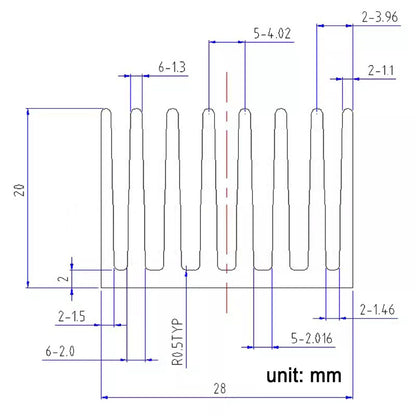 Awxlumv Heat Sink 28x28x20 mm/ 1.1x1.1x 0.79 inch Aluminum Small Heatsink with Double Sided Thermal Tape for CPU IC LED Board