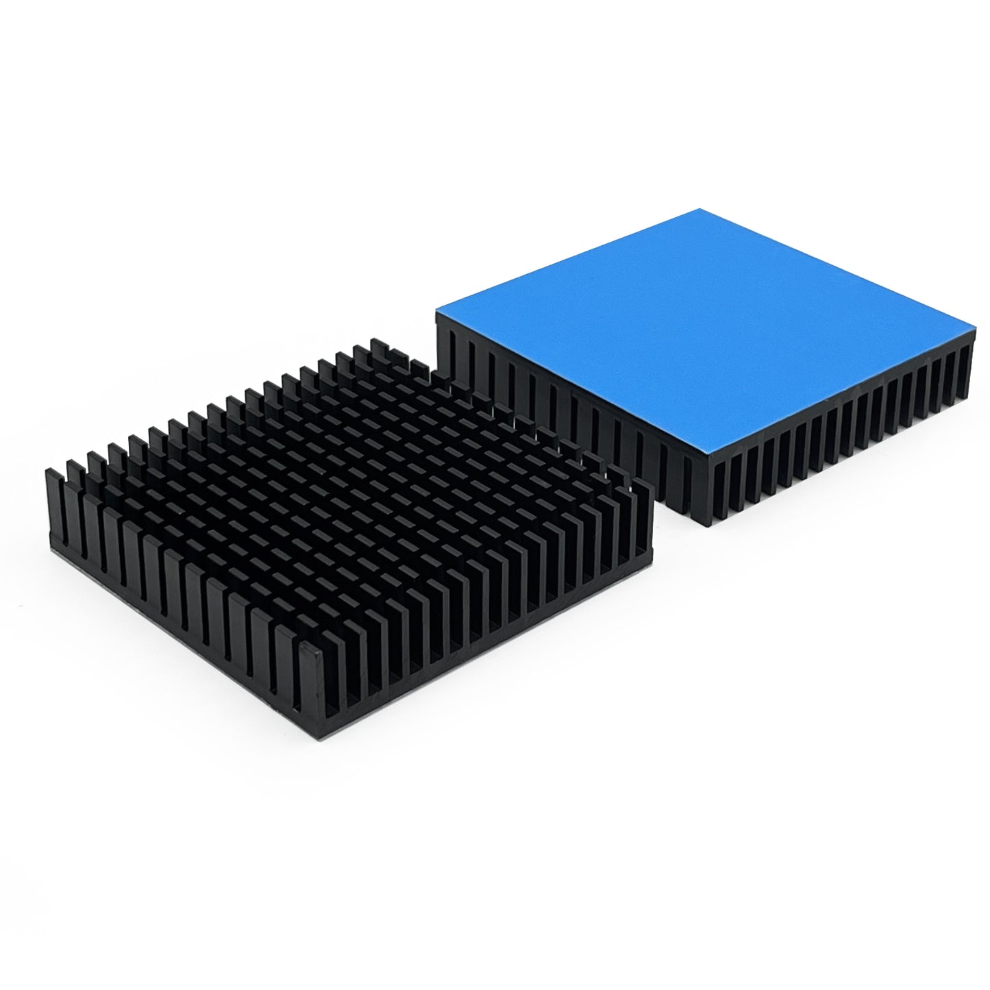 Aluminum Heat Sink with Thermal Conductive Adhesive Tape - 70mm×70mm×15mm Square High Power Heatsink Passive Cooling Dissipation for Computer PC Power Supplies Hard Disks Peltier Module Electronics