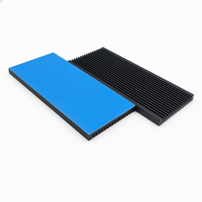 Heatsink Aluminum 100 x 45 x 5mm  Thin Heat Sink with Thermal Conductive Adhesive Tape Cooling Fin for Cooler Electronics CPU Led Black