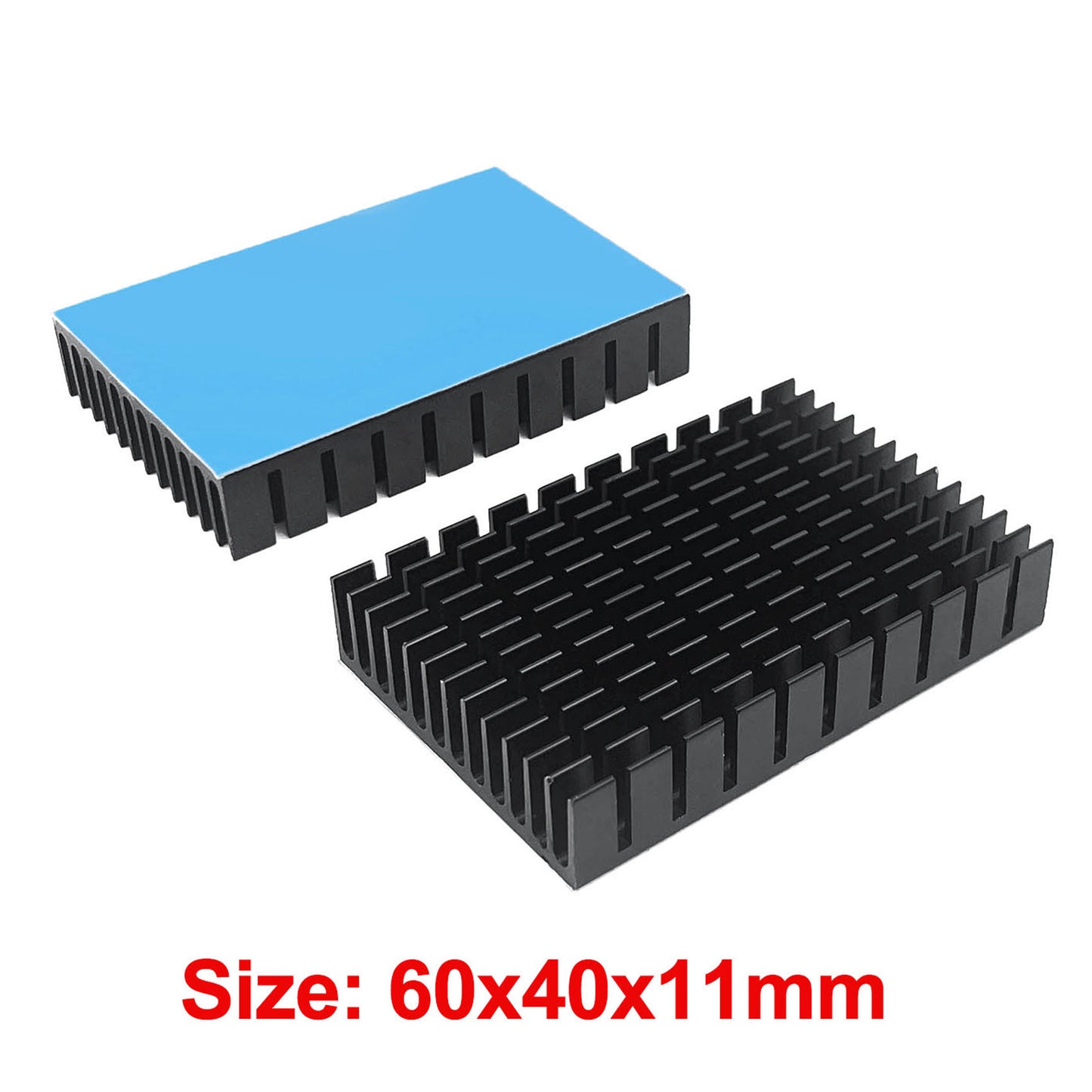 Aluminum Heatsink 60x40x11mm/ 2.36 x 1.57 x 0.44 inch Black Heat Sink with Thermal Conductive Adhesive Tape Cooling Fin
