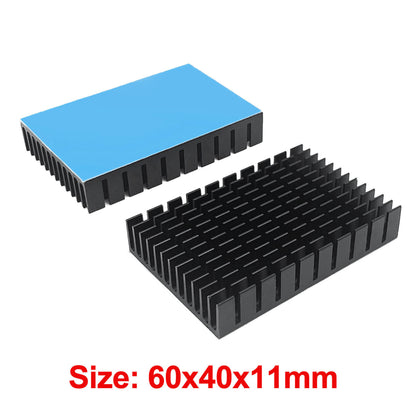 Aluminum Heatsink 60x40x11mm/ 2.36 x 1.57 x 0.44 inch Black Heat Sink with Thermal Conductive Adhesive Tape Cooling Fin