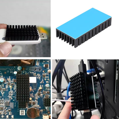 Awxlumv 25mm Heatsink 50x25x10mm/ 2 x 1x 0.4 inch with Thermal Conductive Tape, Black