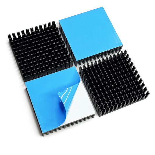40mm Heat Sink Kit 40 x 40 x 11mm/ 1.57" x 1.57" x 0.43" Aluminum Heatsink Radiator Cooler with Thermal Conductive Adhesive Tape Cooling Fins for Peltier Module Computer PCB Charger Electronic Router
