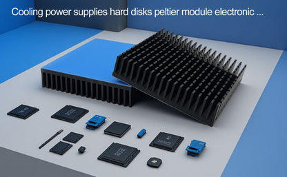 Aluminum Heat Sink with Thermal Conductive Adhesive Tape - 70mm×70mm×15mm Square High Power Heatsink Passive Cooling Dissipation for Computer PC Power Supplies Hard Disks Peltier Module Electronics