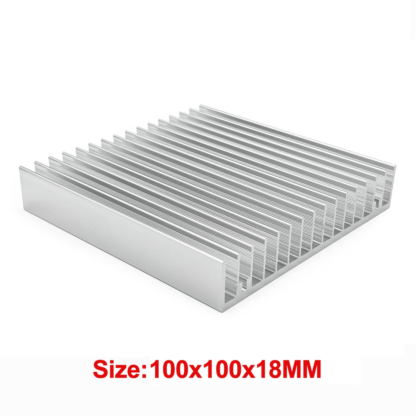 100mm Heatsink 100x100x18mm/ 3.94''x3.94''x0.71'' Heat Sinks Radiator for Circuit Board Transistor Semiconductor Devices Control System Multimedia Components Equipment with 16 Fins - Sliver