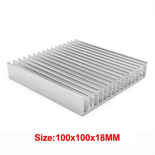 100mm Heatsink 100x100x18mm/ 3.94''x3.94''x0.71'' Heat Sinks Radiator for Circuit Board Transistor Semiconductor Devices Control System Multimedia Components Equipment with 16 Fins - Sliver