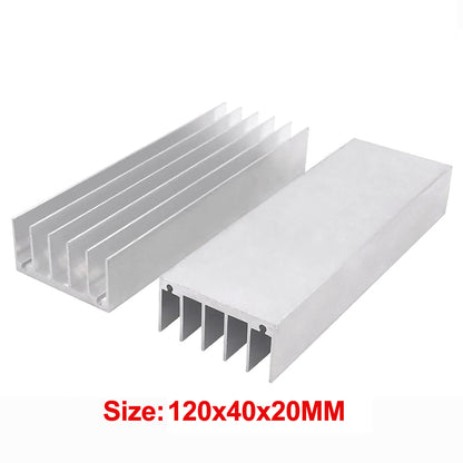 Aluminum Heat sink 120x40x20mm / 4.72x1.57x0.79 inch Cooling Fin Comb Power Radiator Slotted Dissipation Cooler for Electronic Chips CPU Power Amplifier IC Module