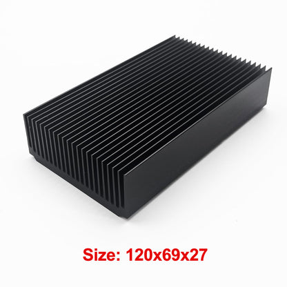 Aluminum Large Heatsink 4.72''x2.72''x1.06'' inch /120x69x27mm Heat Sink Cooling Black Oxide Radiator 22 Fin for Computer LED Power