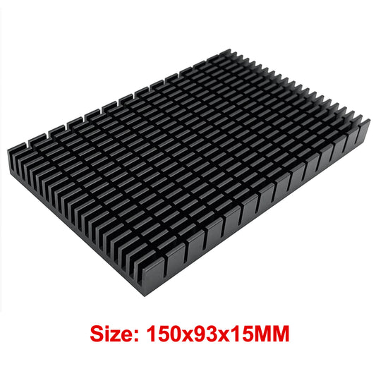 Large Aluminum Heat Sink 150x93x15mm/ 5.9x3.66x0.59 inch High Power Heatsink Module Cooler Fin for PCB Board LED Motherboard Cooling GPU Backplate Radiator Routers RTX 3090 3080,Black