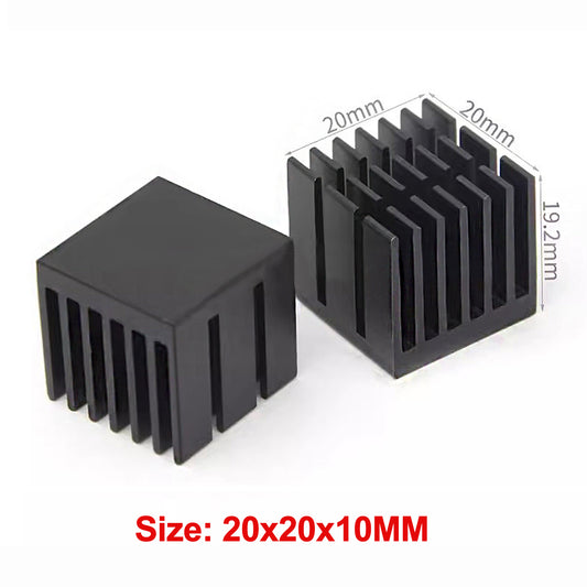 Aluminum Heatsink 20x20x10mm, Small Heat Sink Kit with Thermal Conductive Adhesive Tape | Cooler for GPU VRAM, VGA, IC Chips, Memory Modules (0.79x0.79x0.39inch)