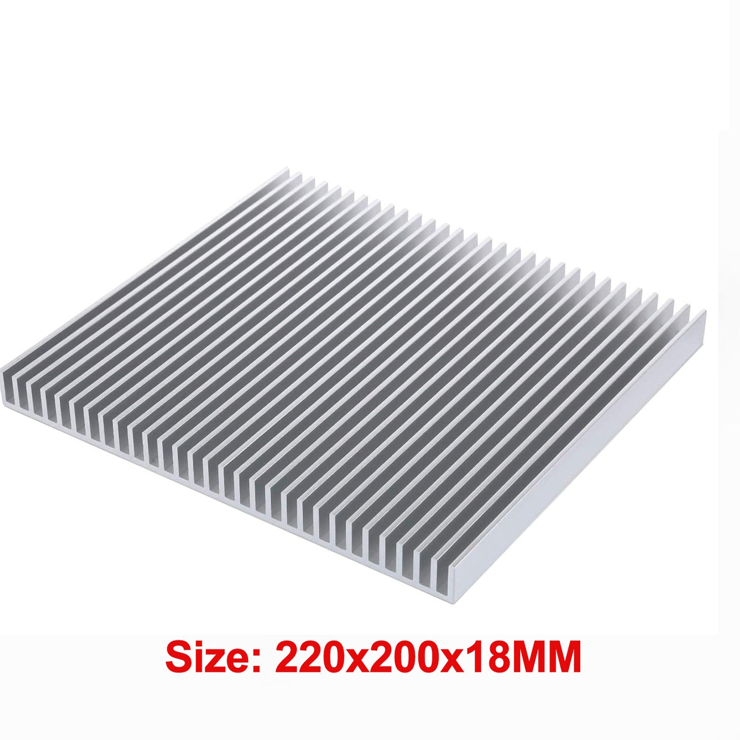 Large Aluminum Heatsink 200x220x18mm / 7.87x8.66x0.7 Inch Cooler 30 Fins LED Heat Sink Board