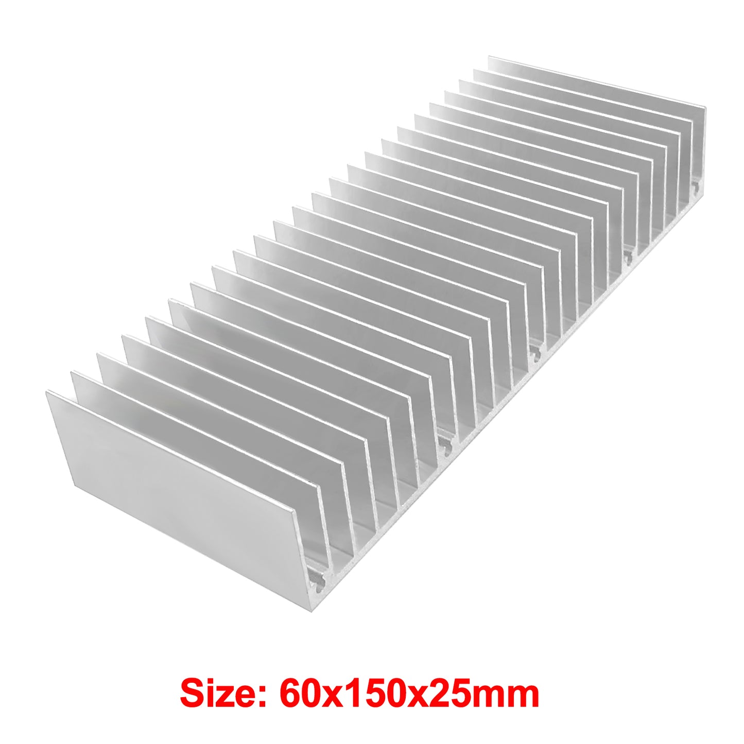 Aluminum Heatsink 60x150x25mm / 2.36x5.91x0.98 Inch Heat Sink Radiator for CPU MOS Tube Circuit Board PCB Heat Sinks Led Cooling Cooler Amplifier Devices with 24 pcs Fins - Sliver