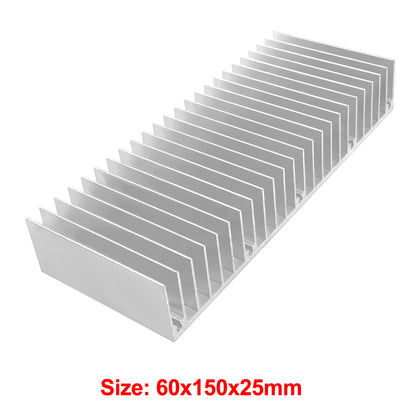 Aluminum Heatsink 60x150x25mm / 2.36x5.91x0.98 Inch Heat Sink Radiator for CPU MOS Tube Circuit Board PCB Heat Sinks Led Cooling Cooler Amplifier Devices with 24 pcs Fins - Sliver
