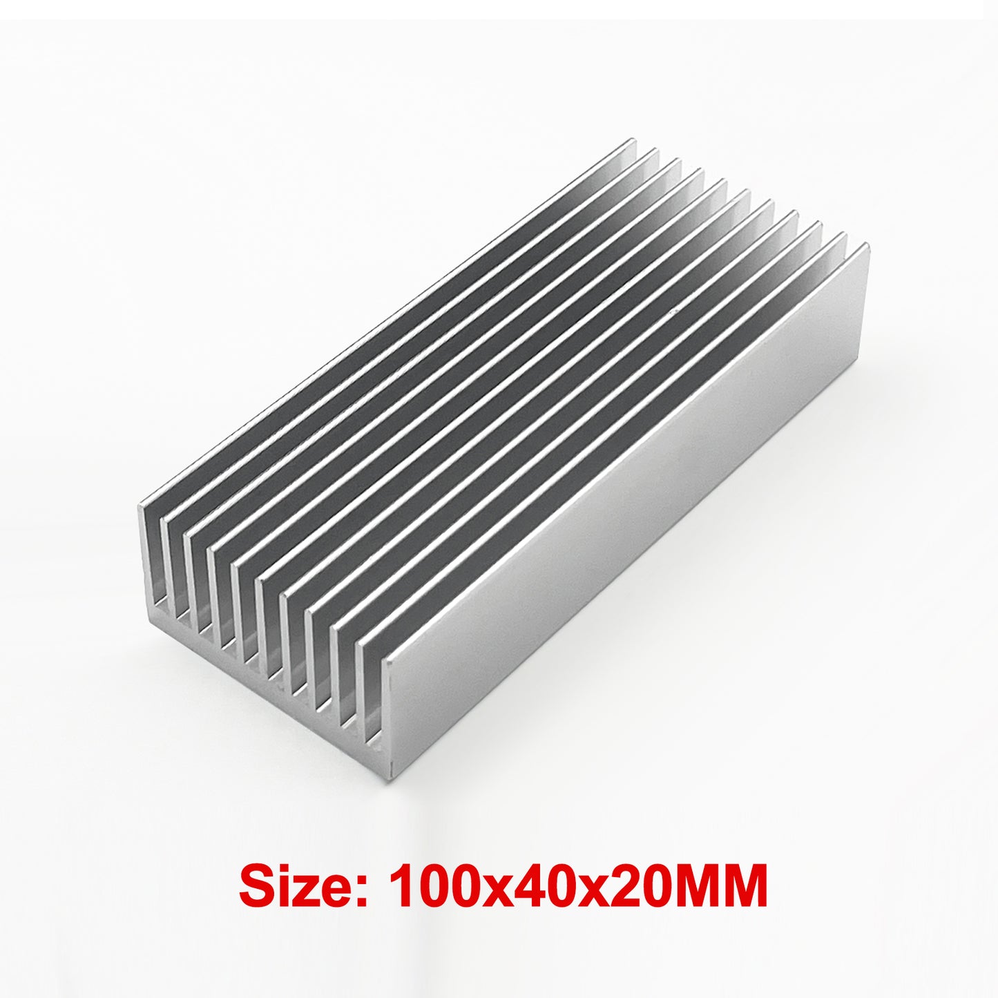 Aluminum Heat Sink100x40x20mm - Chipset Heatsink Cooler with Extruded Fins for PCB, GPU, LED Cooling