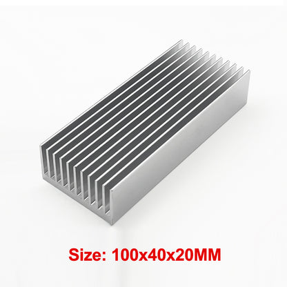 Aluminum Heat Sink100x40x20mm - Chipset Heatsink Cooler with Extruded Fins for PCB, GPU, LED Cooling