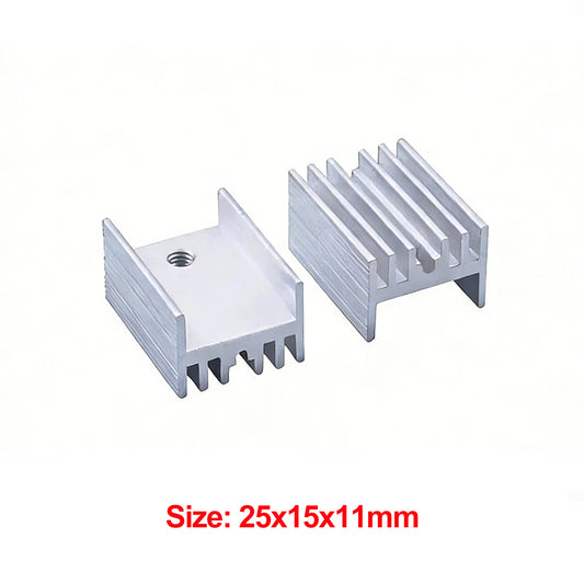 TO-220 Heatsink 25x15x10mm + Insulator/Mounting Kits for LM317 LM317t L7805 L7812 L78XX Voltage Regulator, IRF Z44N 3205 520N 630 1404 MOSFET Transistor (Silver)