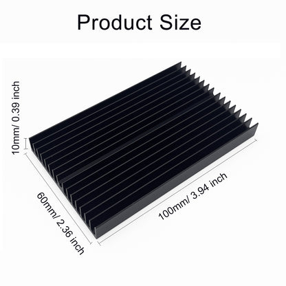 Awxlumv Aluminum Heatsink Kit 100x60x10mm/ 3.94“x2.36“x0.39“ inch + Thermal Conductive Adhesive Tape Cooler Heat Sink for Cooling SSD Smartphones Routers Hard Drives LED Panel (16 Pins)