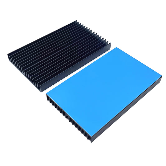 Awxlumv Aluminum Heatsink Kit 100x60x10mm/ 3.94“x2.36“x0.39“ inch + Thermal Conductive Adhesive Tape Cooler Heat Sink for Cooling SSD Smartphones Routers Hard Drives LED Panel (16 Pins)