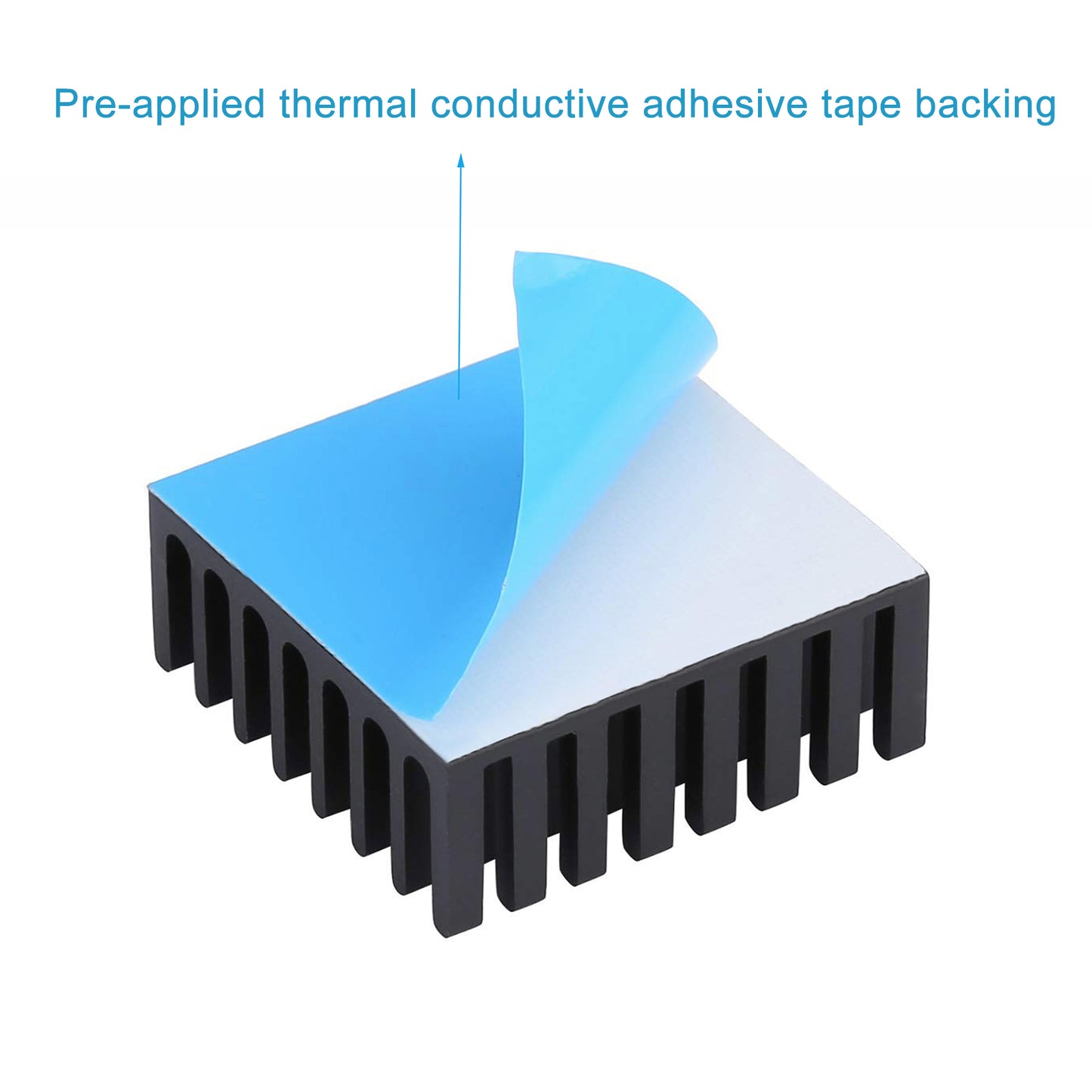 Awxlumv Small Aluminum Heatsink 25x25x10mm / 0.98x0.98x0.39inch with Thermal Tape/ Pad for ASUS ROG Ally GPU IC Chips, Black