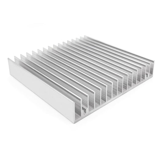 100mm Heatsink 100x100x18mm/ 3.94''x3.94''x0.71'' Heat Sinks Radiator for Circuit Board Transistor Semiconductor Devices Control System Multimedia Components Equipment with 16 Fins - Sliver