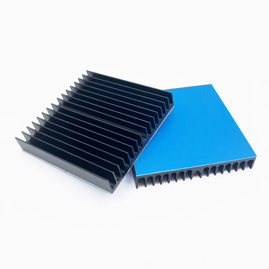 60x60x10mm Heatsink Kit with Thermal Conductive Adhesive Tape, Square Cooler Aluminum Heat Sink Set for for Circuit Board Led Panel Router IC Amplifier Platform Chip Fans and DIY