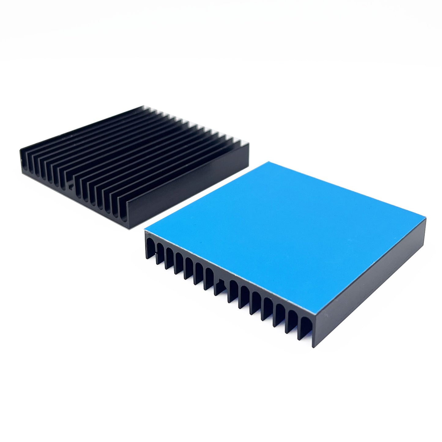 60x60x10mm Heatsink Kit with Thermal Conductive Adhesive Tape, Square Cooler Aluminum Heat Sink Set for for Circuit Board Led Panel Router IC Amplifier Platform Chip Fans and DIY