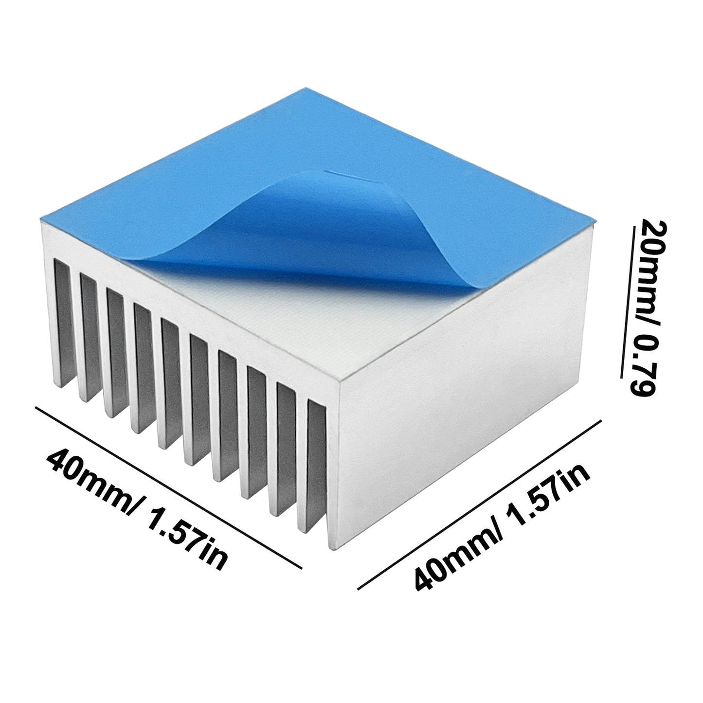 Anodized Aluminium Heat Sink 40x40x20mm / 1.57"x1.57"x0.79" Heatsink Kit Sync Cooler Cooling Fins 40mm for Electronics Module Computer VRM Led Memory Chip Peltier 3D Printer Stepper Motor