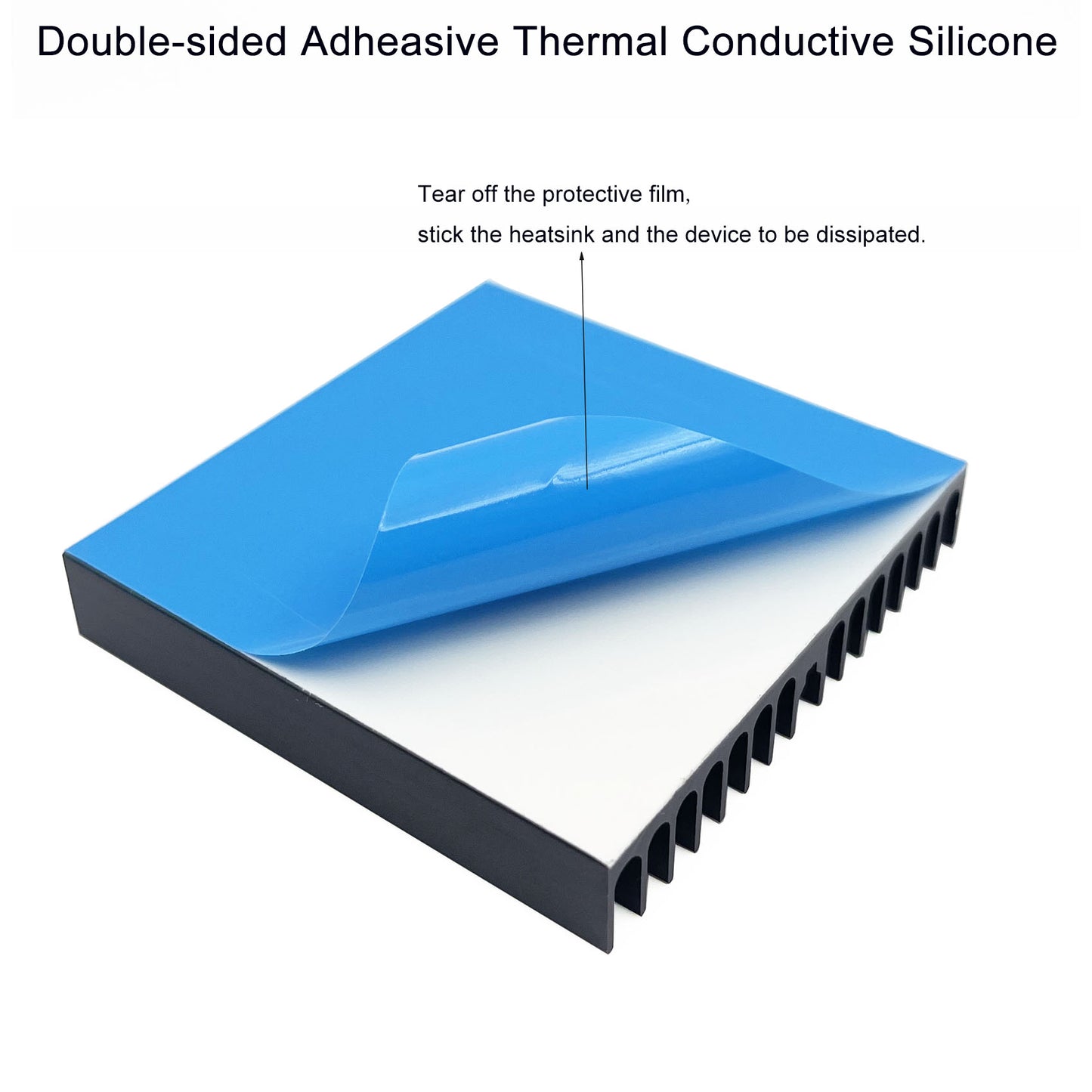 60x60x10mm Heatsink Kit with Thermal Conductive Adhesive Tape, Square Cooler Aluminum Heat Sink Set for for Circuit Board Led Panel Router IC Amplifier Platform Chip Fans and DIY