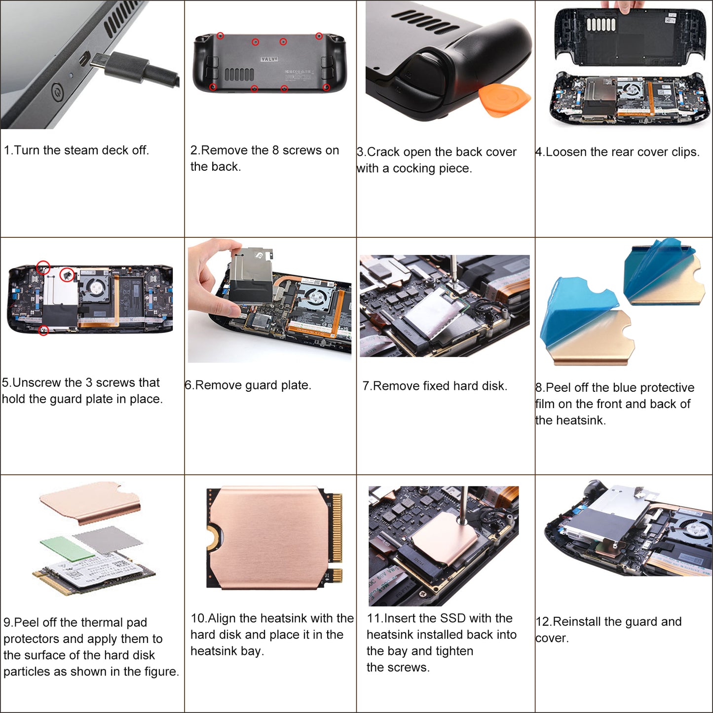 Awxlumv Copper M.2 Heatsink With Thermal Pad Heat Sink for M.2 2230 NVME SSD