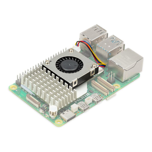 Raspberry Pi 5 Official Active Cooler，Aluminium Heatsink, Variable-Speed Blower